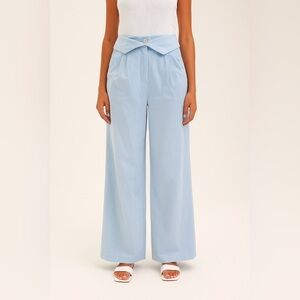 Frame Denim London Los Angeles Foldover Baby Blue Trousers Size 4